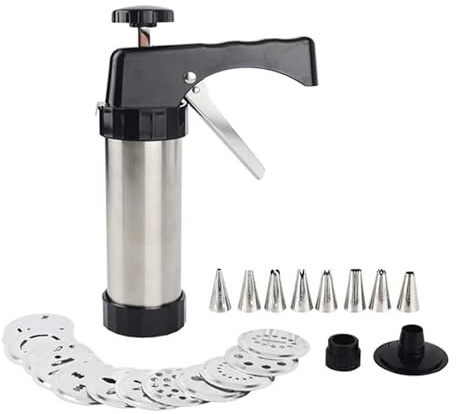 BUDGPZWSC Pistola Decorativa for Biscotti in Acciaio Inossidabile, Macchina for Pressatura Manuale di Biscotti, Utensili da Cucina Fai da Te, Accessori da Cucina