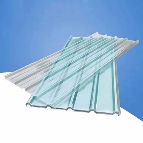 SRDCAIM 1.5mm Thick Clear Polycarbonate Roofing Sheet 3ft wide Splicable Corrugated Greenhouse Shed Transparent Insulation Day Lighting Panels for pergola Canopy(CLEAR 16pcs,120cm/3.94ft)