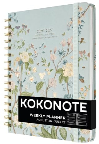 Kokonote Agenda 2026 2027 Semana Vista A5 Seasonal Flowers | Agenda Escolar flores, Mujer Universitaria, Oposiciones o Insituto, Págs. Alto Gramaje, Con Pegatinas y apartados funcionales