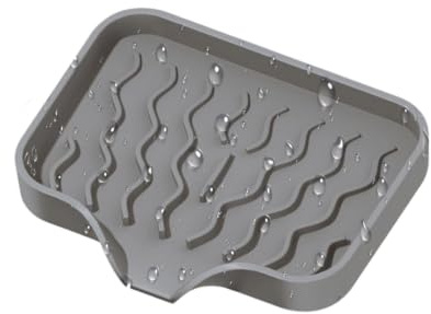 Porte-savon avec système d'égouttement automatique équipé d'un bec de drainage