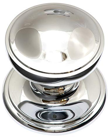 House of Brass Solid Heavy Cast Polished Chrome Victorian Centre Door Knob (Fixed Knob)