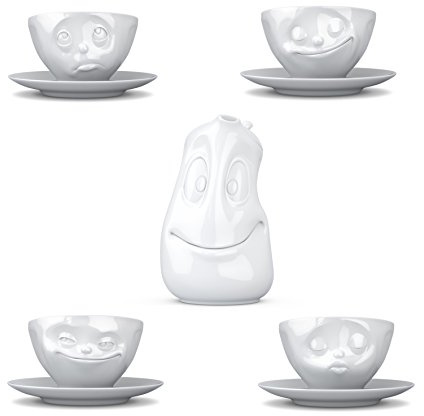 FIFTYEIGHT PRODUCTS Das lustige Tassen 5er Set mit Kaffeekanne