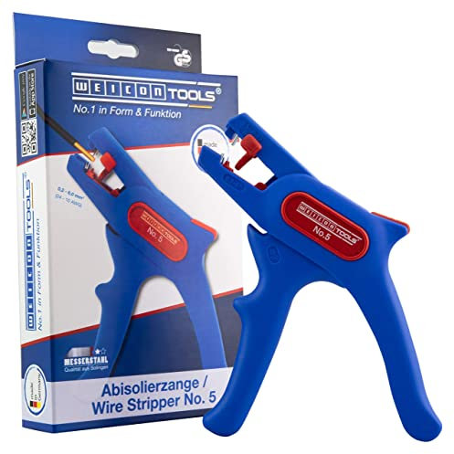 WEICON Tools Automatic Wire Stripper No. 5, Wire Stripper for Cables from 0.2-6 mm², Side Cutter, Made in Germany