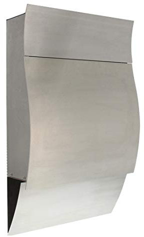 Burg-Wächter Briefkasten mit Zeitungsfach und Öffnungsstopp, Edelstahl, Einwurf-Format DIN C4, Inkl. 2 Schlüssel, Opera 3755 Ni, Edelstahl