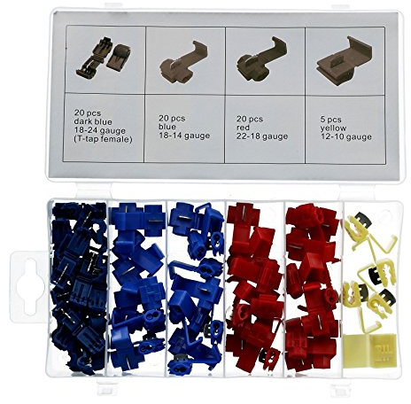 65pc Quick Splice Lock Connector Electrical Wire Crimp Terminal Snap