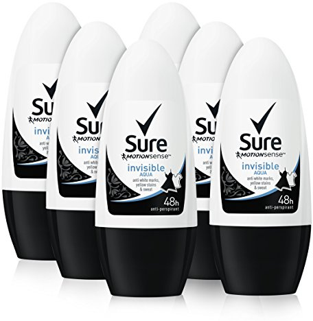 Sure Invisible Aqua Protection - Bâton de crème anti-transpirante pour femme - Fraîcheur propre et durable - Anti-transpiration et odeur corporelle - Grand lot (6 x 50 ml)