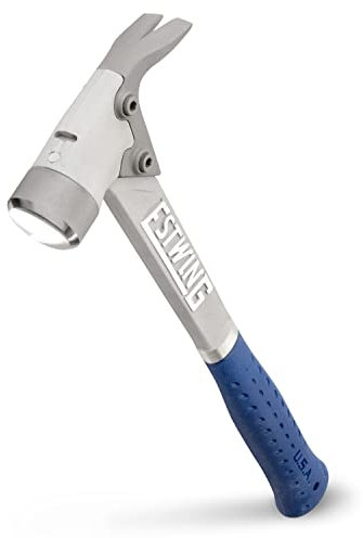 Estwing AL-PRO Aluminum Framing Hammer - 14 oz Straight Rip Claw with Smooth Face & Shock Reduction Grip - ALBL