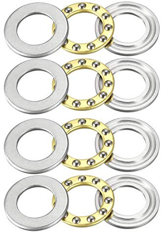 sourcing map 4 Stück F12-21M Axialkugellager 12 mm x 21 mm x 5 mm | Chromstahl Einzelrichtung