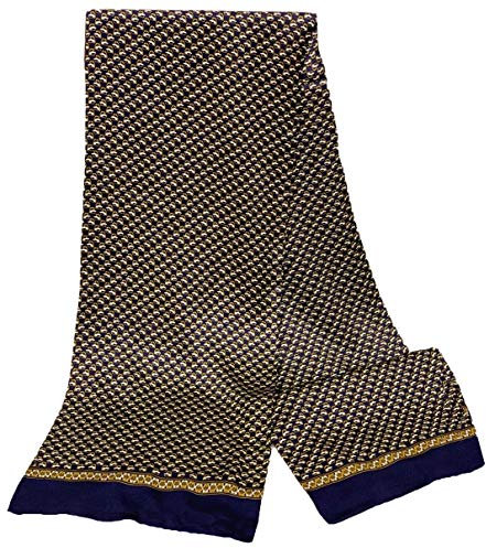 Herren Seidenschals 100% Maulbeerseide 12 Mommes Schal Doppellagig Neckwear Wrap 175x27cm formelle Business Gr. onesize, Pferd blau