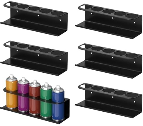 Touri 2 Pack Spray Can Holder for Garage and Workspace, Wall-Mounted Steel Aerosol Can Holder (10 Cans)