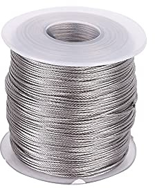 Fune Acciaio Inox, 0.5/0.8/1mm Cavo in Acciaio Inossidabile 304 Corda con Nucleo 7 X 7, Filo per Appendere Specchi Luci Quadri e Foto