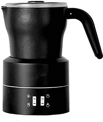 NCRD Vaporizador eléctrico de Leche, Fabricante de Espuma de Leche automática, Leche de Leche Caliente o fría con función de Calentamiento, for café, Cacao Caliente, Capuchino, Latte, Negro