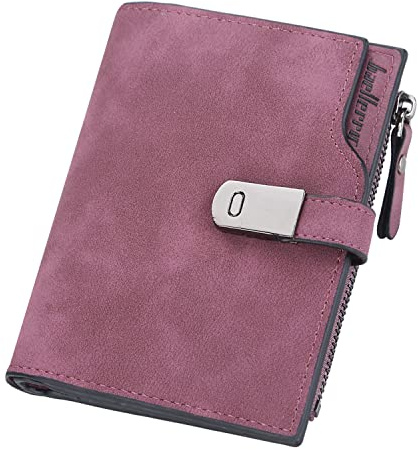 ANYWN Geldbeutel klein Damen, kleines Damen Portemonnaie aus glattem und weichem Kunstleder Geldtasche Damen klein Magnetschnalle Mini Geldbörse Damen mit Reißverschluss und Kartenfächer