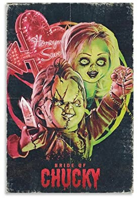 Poster de film d'horreur Bride of Chucky - Peinture décorative sur toile - Décoration murale pour la maison et la chambre à coucher - 30 x 45 cm