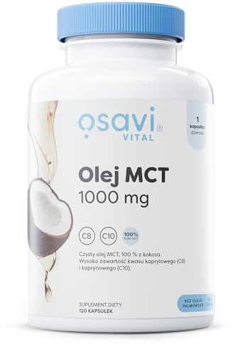 Osavi Aceite MCT 1000 mg - 120 cápsulas blandas | Alta concentración de ácidos caprílicos (C8) y cáprico (C10) | 100% aceite de coco, sin aceite de palma | Embalaje ecológico BioPET