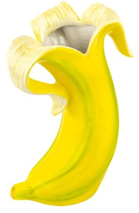 Banana Romance Vase - handbemalte Blumenvase im Bananen Design, ca. 22 cm