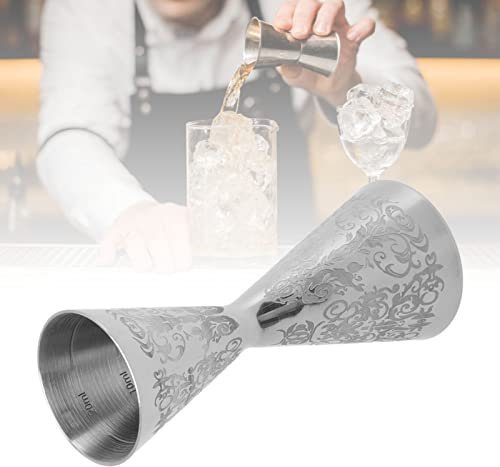 BestAlice Jigger pour Barman, Double Jigger à Cocktail, Jigger en Acier Inoxydable avec Mesures à L'intérieur, Tasse à Mesurer Intégrée de 30 Ml/45 Ml pour Bar à Domicile