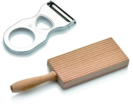 riga gnocchi con doppia facciata in legno di massello cm 19 e sbucciatore universale kit pronto patate e gnocchi prodotti italiani CREAZIONI i Colori nel Cuore Zaseves