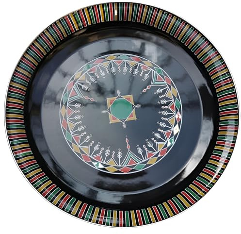 fiskenet Large Turkey Platter Like Bowls Meat Plate for Serving Food 1pc Baking Sheet Dredging Tray for Cooking Shallow Container (Black,13.3in(34cm))
