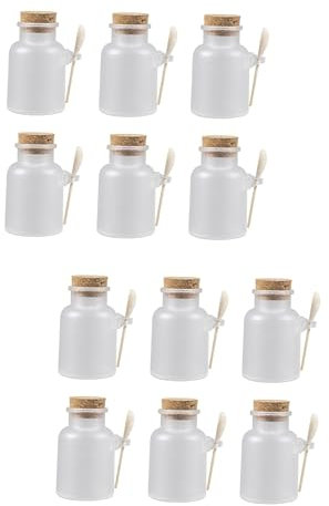 MAGICLULU 12ensembles Bouteilles De Rangement Pour Sel De Bain De Bocaux Hermétiques Avec Cuillère Conteneurs Rechargeables Pour Soins Personnels Et