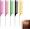 5 PCS Tail Comb, Anti-Static Hair Comb, Carbon Fibre Styling, Heat Resistant and Salon Rattail Parting, Steel Pintail Cutting, Teasing Hair Comb for Women and Men, 5 Colors