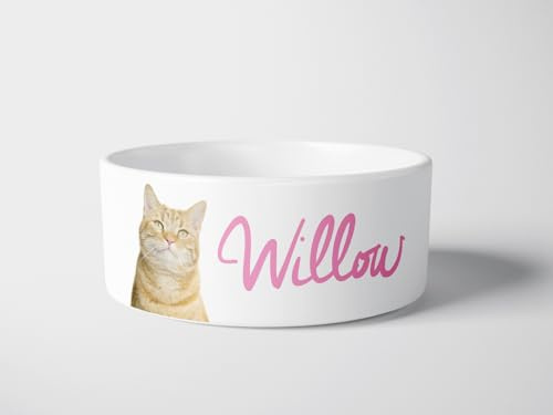 forefrontdesigns Personalised Dog Name Bowl – Custom Ceramic Dog Bowl for Water/Food, Ideal for Dogs and Cats, Personalised Cat Bowl Available in Large and Medium Sizes for Stylish Feeding.