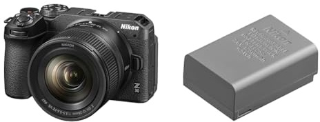 Z 30 + NIKKOR Z DX 12-28 PZ, Appareil Photo Hybride capteur DX (20,9 MP, 4K UHD 30p ou Full HD 120p, Rafale 11 + Batterie Li-ION EN-EL25a pour Hybride Z30, Z50 et Z FC