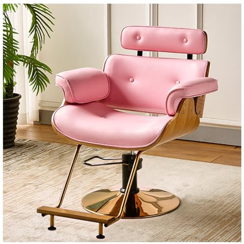 WKXTECZT Silla De Salón Silla Hidráulica Negocio O Hogar, Silla De Peinado De Belleza Tienda De Belleza Silla De Salón Silla De Peluquería De Estilo Hidráulico Cabello Clásico,Rosado