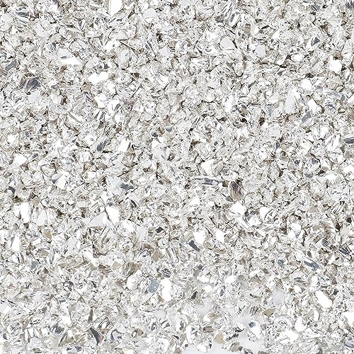 Anevous 20g Crushed Glass Chips, 1-2mm Unregelmäßiges Glitzer Glassplitter, Glitterglas Kies, Glasperlen zum Basteln für Nail Art Crafts DIY Vase Epoxidharz Schmuck Making Heimdekoration,Weiß