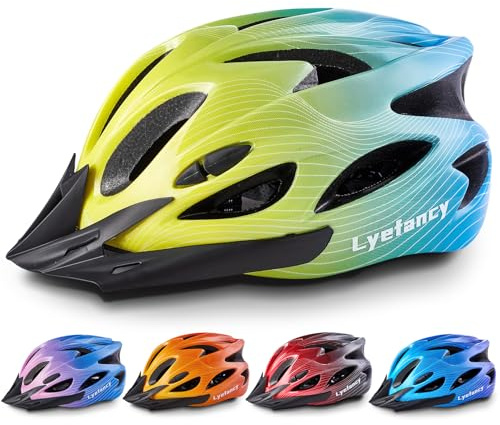 Casco per Bici per Bambini, Lyefancy Casco per Bambini per Ragazzi e Ragazze dai 3 ai 14 Anni, Casco Regolabile per Bambini 50-59cm per Bicicletta, Monopattino, Pattinaggio, Ciclismo con Visiera