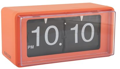 Karlsson Wanduhr Retro Boxed Flip - Leuchtendes Orange - 20x10x10cm
