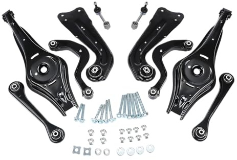 Querlenker Satz mit Schrauben Hinten Kompatibel mit Audi A3 8P Q3 8U TT 8J, für Seat Altea 5P Leon 1P, für Skoda Octavia II 1Z Superb II 3T, für VW Golf 5 6 Jetta Passat