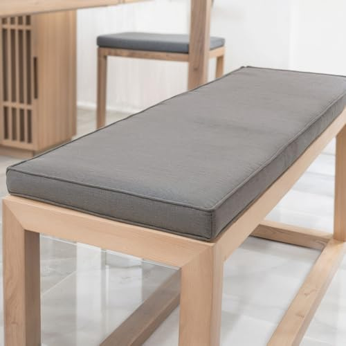 YFHT Bankauflage 180x40x5cm waschbares Bankkissen aus Leinen mit Rutschfester Unterseite und Paspel, Sitzkissen für Gartenbank, Terrasse, Innen Fensterbank, Flurbank, Rattanstühle usw