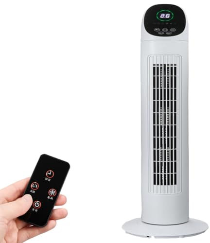 Genérico Ventilador de Torre Motor DC Ventilador de Mesa 3 Velocidades Ventilador de Pie con Mando a Distancia 7.5 Teporizador para Oficina Sala de Estar Cocina