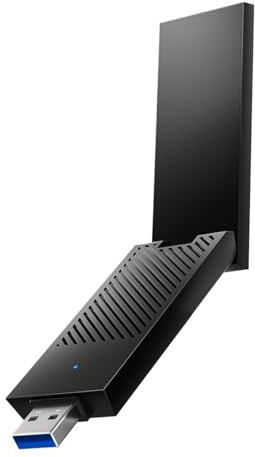 Cudy Maravillas del Wi-Fi 6E: Adaptador USB de Alta Ganancia AX5400, WU5400 | WiFi 6E, 574 2402 2402 Mbps, antena de largo alcance, USB 3.0, OFDMA, MU-MIMO, WPA3, Windows/macOS/Linux, profes