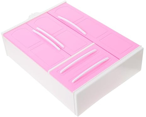 minkissy Mini Puppenschrank mit Türen Puppenhaus Möbel Zubehör Miniatur Kleiderschrank zum Öffnen Stabile Puppenmöbel für Accessoire für Minipuppenhäuser und Spielwelten
