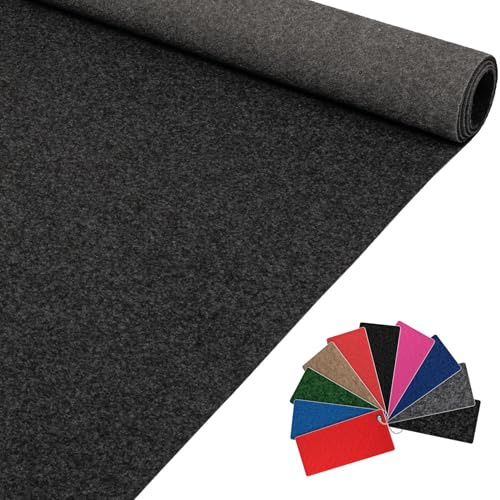 Messeteppich Event Teppich Teppich Läufer Meterware Hochzeitsteppich Empfangsteppich VIP Alex Läufer Flur 300 x 100 cm Anthrazit