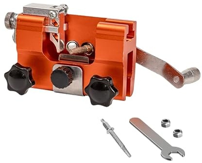 YUANYINSM Chainsaw Sharpener Kit, Portable Hand-Crank Chainsaw Sharpening Jig with Sharpening Heads, Fast Chain Sharpening Tool for Electric and Gas Saws (1chain Grinder+1grinding Head)