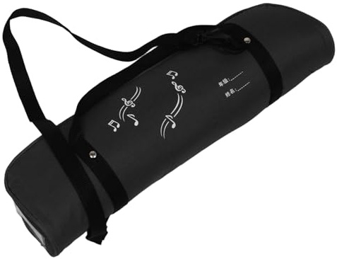 32-tasten Mundharmonika Aufbewahrungstasche aus Canvas Schwarz | Innenfächern und Tragegriff, Ergonomischer Handriemen, für Melodica und Instrument bei Auftritten und Draußen