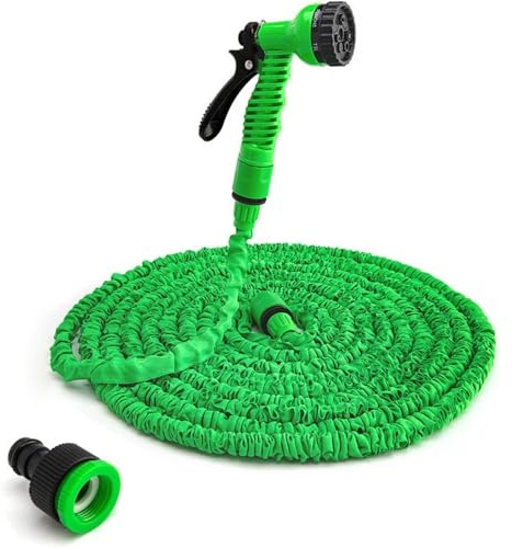 Tubo da Giardino Estensibile da 7.5 15 30 o 45 Metri Irrigazione Esterno Pistola con 7 Modalità di Getto d’Acqua (30 MT)