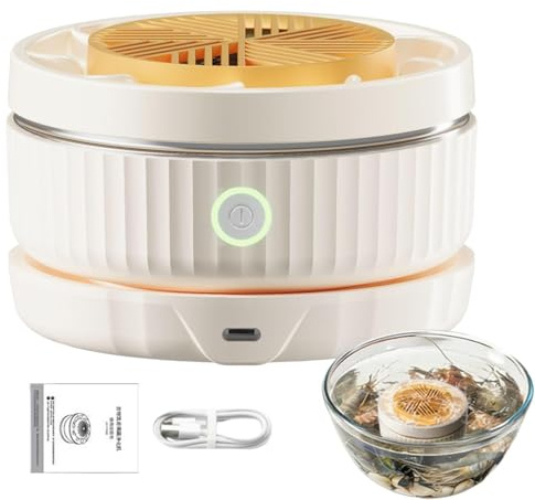 Machine à laver à légumes - Appareil de nettoyage à ultrasons sans fil - Bol de bain détox rotatif - Système de nettoyage alimentaire compact - Nettoyant pour produits frais pour laver la salade