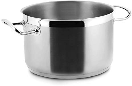 LACOR 57021 - Cacerola Alta Sin Tapa Eco Chef 21cm Acero Inoxidable | En acero inoxidable, para guisos y cocciones uniformes; ideal para cocina profesional y uso diario en casa, para el día a día