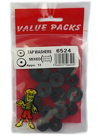 OFA Products 13 Tap Washers, Mixed Sizes, 3/8, 1/2, 3/4 inch Washers