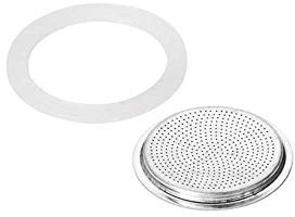 KAUFGUT 121587 Filtre de rechange avec joint en silicone ORZI pour cafetière à café 4 tasses Multicolore