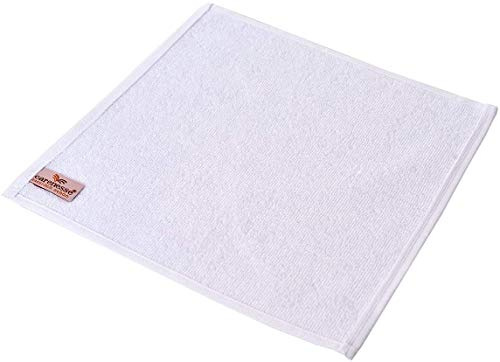 Carenesse Serviettes llavettes Lot de 6, 30 x 30 cm Blanc, 100% Coton, Tissu éponge retors Serviette d'invité essuie-Main Serviette pour bébé