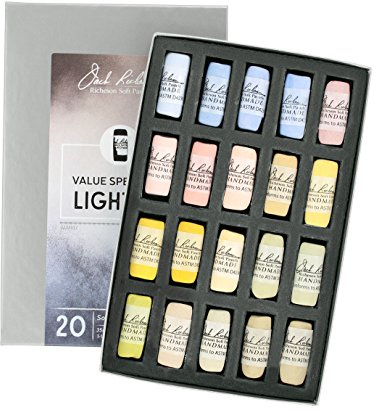 Jack Richeson Handgerollte, weiche Pastellkreide, 2 Lichter, 20-teiliges Spektrum-Set