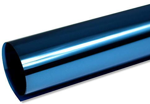 Rapid Teck Fensterfolie Sonnenschutz - 200cm x 152cm - Starke Verspiegelung - Hitzeschutzfolie Fenster 99% UV-Schutz - Spiegelfolie Fenster Sichtschutz - Sonnenschutzfolie Fenster außen