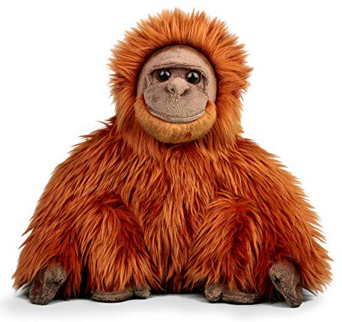 Animigos Plüschtier Orang Utan, Stofftier im realistischen Design, kuschelig weich, ca. 30 cm groß, Braun