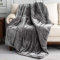 BUZIO Manta Con Peso Tamaño King Para Adultos - Sherpa de 7 kg Con Forro Polar de Felpa Suave - Gruesa, Ideal Para Dormir y Calmar - 150 x 200 cm, Gris