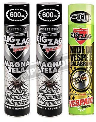 Zig-Zag 2xSpecialist - Magna Tela 600 ML - Vespaio Power, Insetticida, Insetticida per Nidi di Vespe e Calabroni 600 ml…